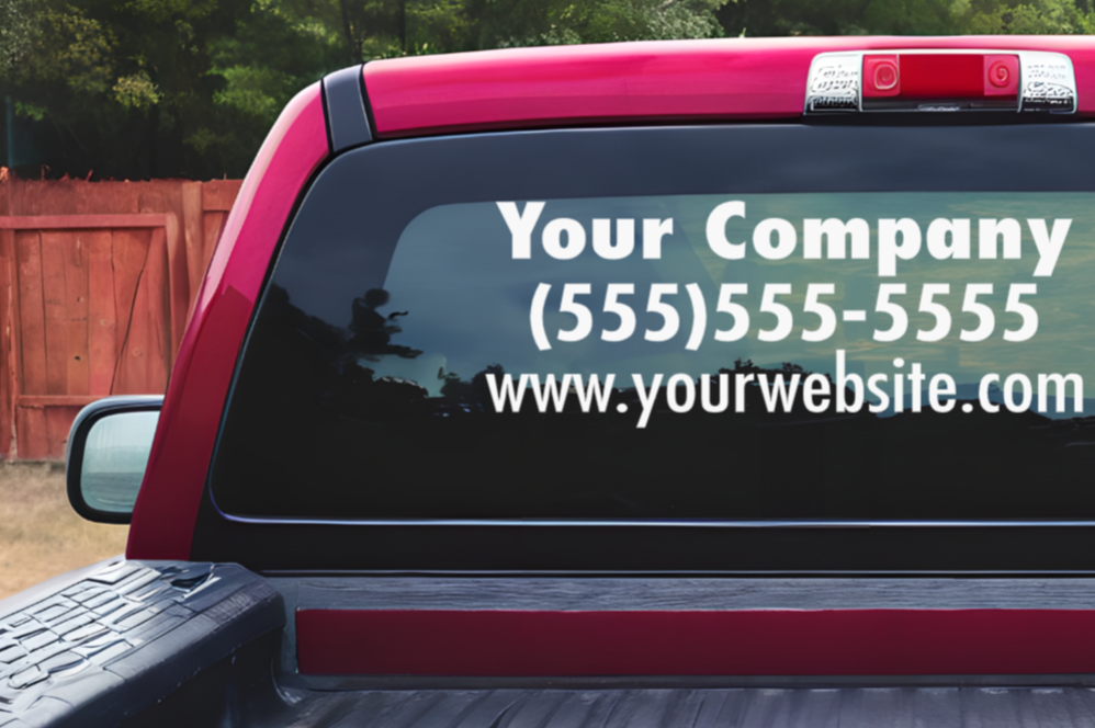 Custom Business Vehicle Decal | Weatherproof Vinyl Window Sticker