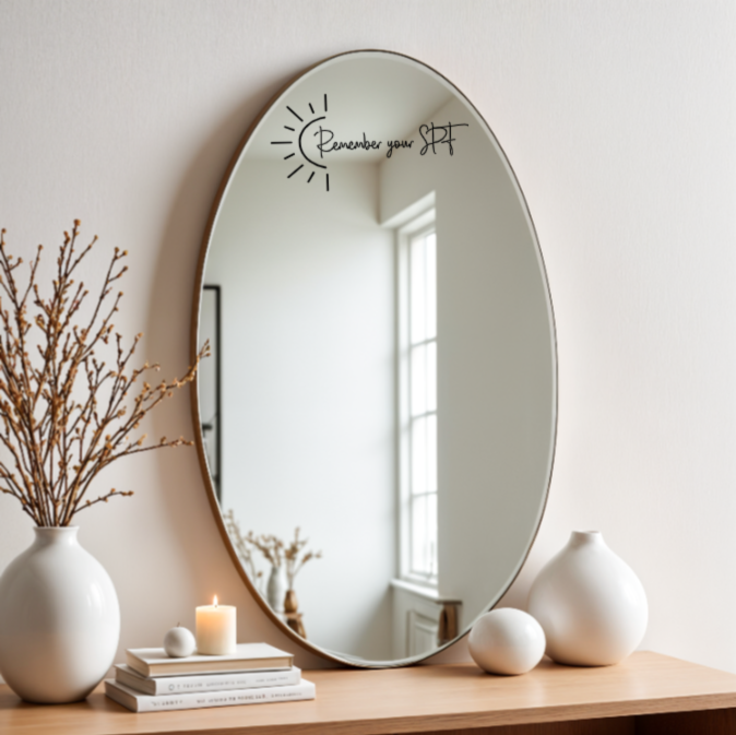 Remember Your SPF Mirror Decal | Daily Reminder Sticker | Positive Affirmations | Self Care