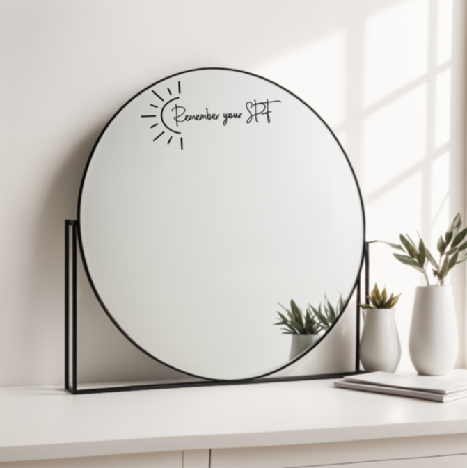 Remember Your SPF Mirror Decal | Daily Reminder Sticker | Positive Affirmations | Self Care